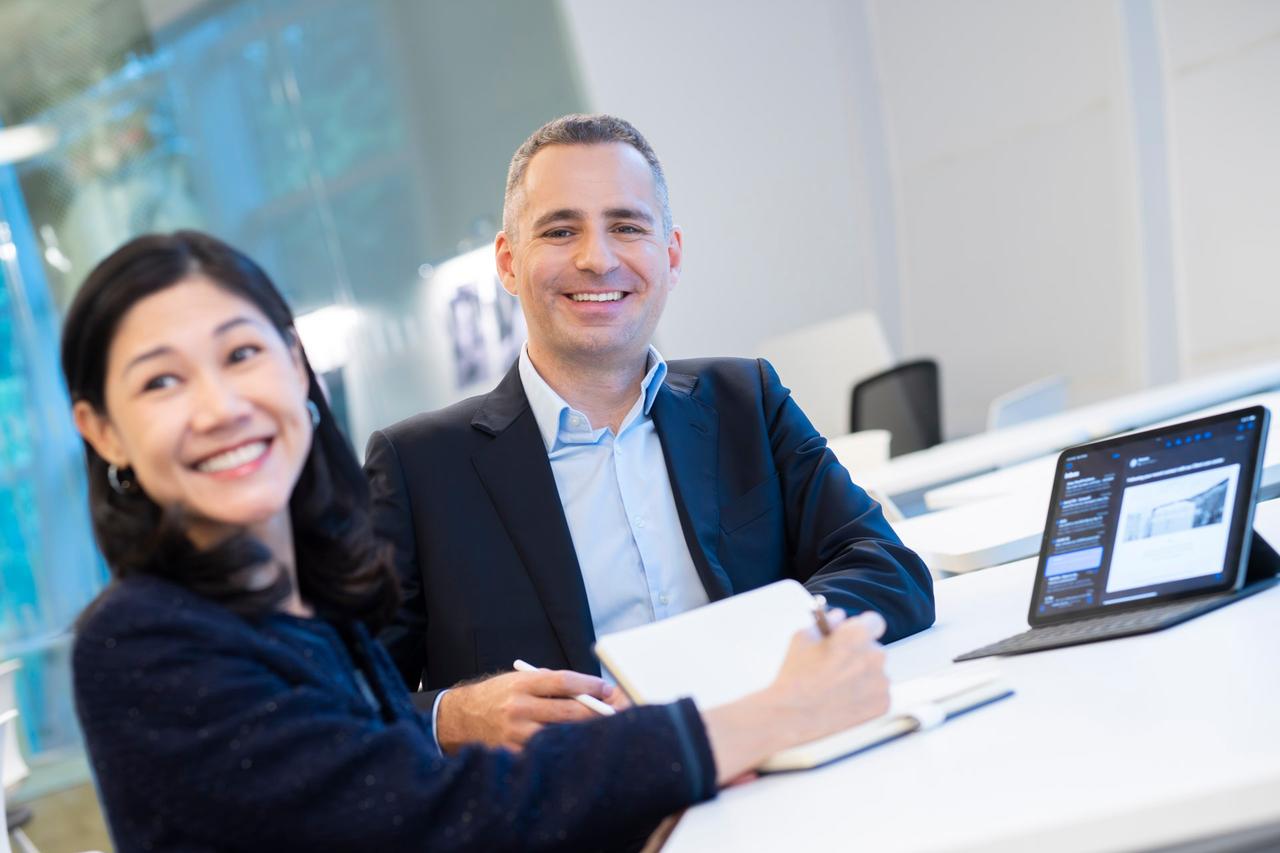 Postgraduate students smiling