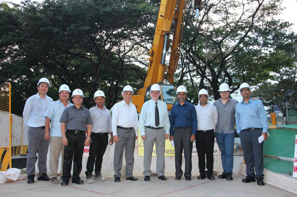 Campus Green site walk with - SMU President, Vice President, OCD Director, Assistant Director, Architect and Contractor's team